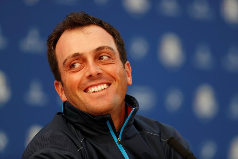 Team Europe's Francesco Molinari during a press conference at the Ryder cup tournament in Guyancourt, France. Paul Childs / Reuters