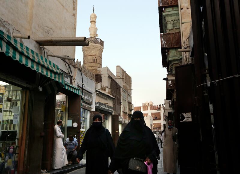 Rising in the background is Al Shaf'i Mosque in the Old City of Jeddah, Saudi Arabia. AP Photo