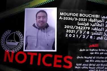 Moufide 'Mouf' Bouchibi was arrested in Dubai after spending a decade evading capture by authorities. Courtesy, Dubai Police