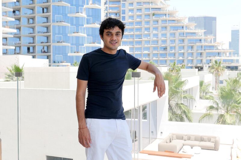 Shaswat Phumbra at his apartment in the Five Palm Jumeirah hotel on Palm Jumeirah in Dubai on May 19,2021. Pawan Singh/The National. Story by Deepthi