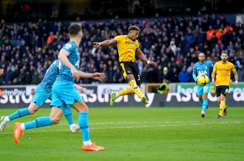 Adama Traore scores Wolves' winner. PA