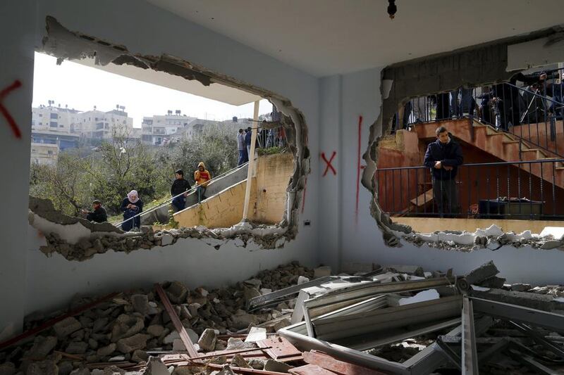 The home of Bahaa Allyan was one of two houses of slain Palestinian attackers demolished by Israel in the Jabel Mukaber neighbourhood of East Jerusalem on January 4, 2016. Ammar Awad / Reuters