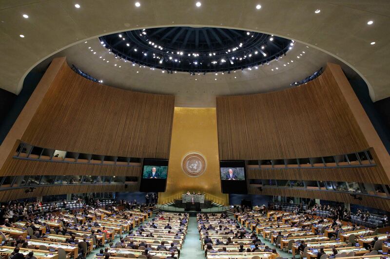 Israeli Prime Minister Benjamin Netanyahu addresses the 72nd United Nations General Assembly at U.N. headquarters in New York, U.S., September 19, 2017. REUTERS/Lucas Jackson