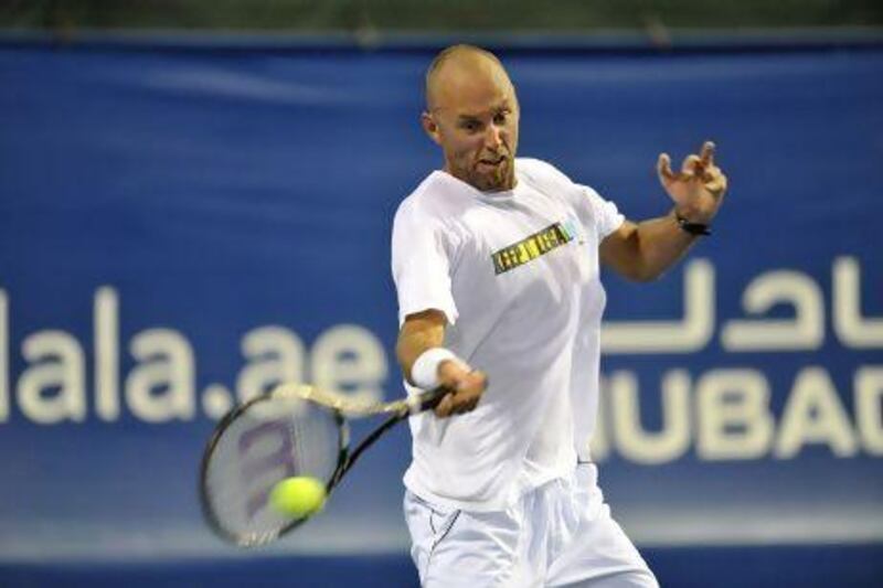 Peter Wessels, above, was able to out last Omar Bahroozian in the final at the Abu Dhabi Wilson Tennis Cup.