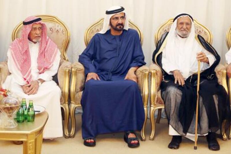 Sheikh Mohammed pays his respects to Hussain Nasser Lootah and his family.