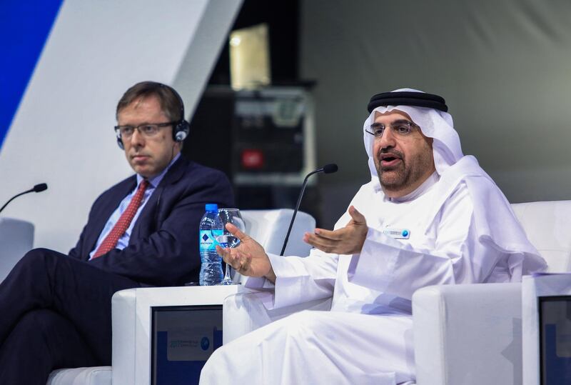 November 22, 2017.  Dubai World Trade Centre, Knowledge Summit 2017.  Global Knowledge Index session,(R) Jamal bin Huwaireb, CEO- Mohammed bin Rashid Al Maktoum Knowledge Foundation.
Victor Besa for The National
National
Reporter: Calene Malek