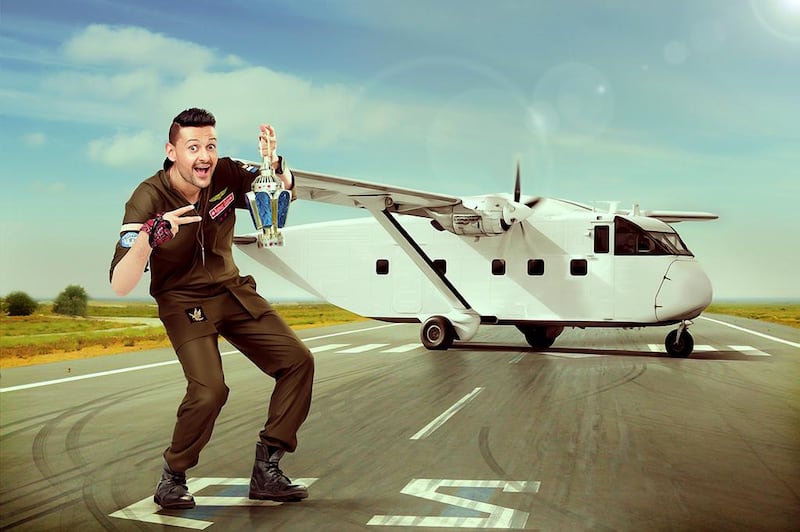 Host Ramez Galal, above, has tried the plane prank on other celebrities, one of whom chased him down the runway while pelting him with stones. Courtesy MBC