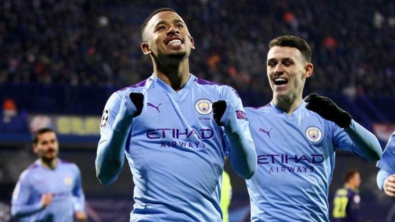 Gabriel Jesus, left, is going to get a new deal at Manchester City amid interest from Juventus.  The Sun. Getty
