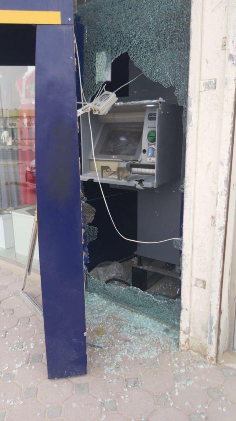 Two men arrested in an attempt to steal ATM in Ajman. Courtesy/ Ajman police 