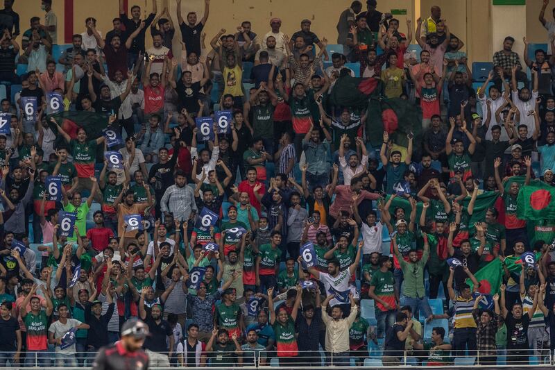 Supporters during the game in Dubai.
