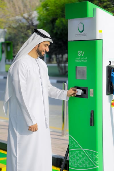 Dewa has installed 382 EV green charging stations across Dubai, many with dual charging outlets. Photo: Dewa