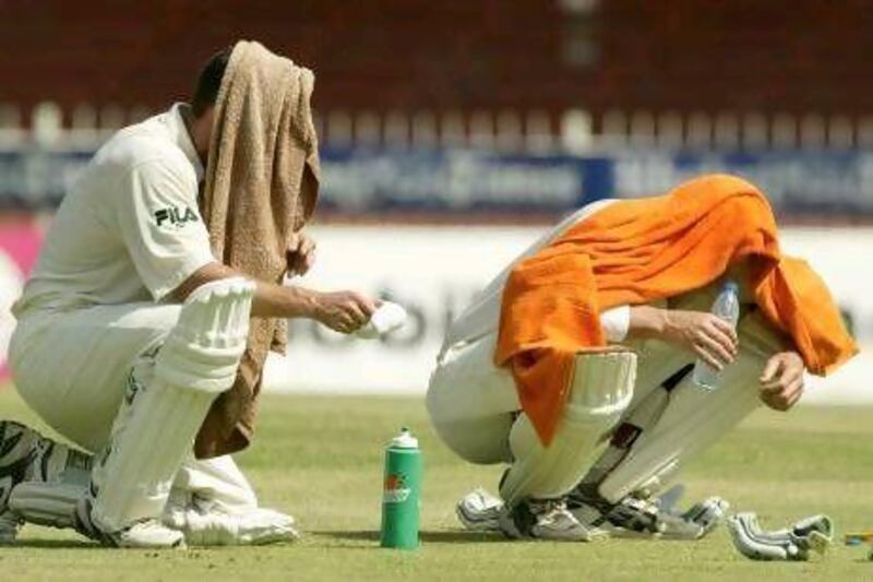The 2003 Sharjah Test between Australia and Pakistan is considered one of the most brutal ever in terms of playing conditions. Matthew Hayden, right, scored a Test match-winning century, while Pakistan were bowled out for 59 and 53. All that in searing desert heat. Getty
