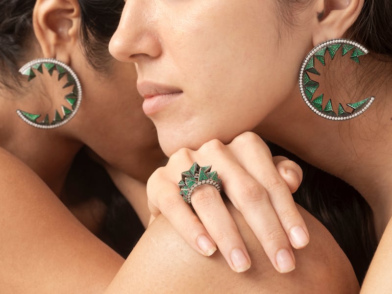Studio Renn crocodile earrings and ring set from the Primeal collection. Photo: Studio Renn