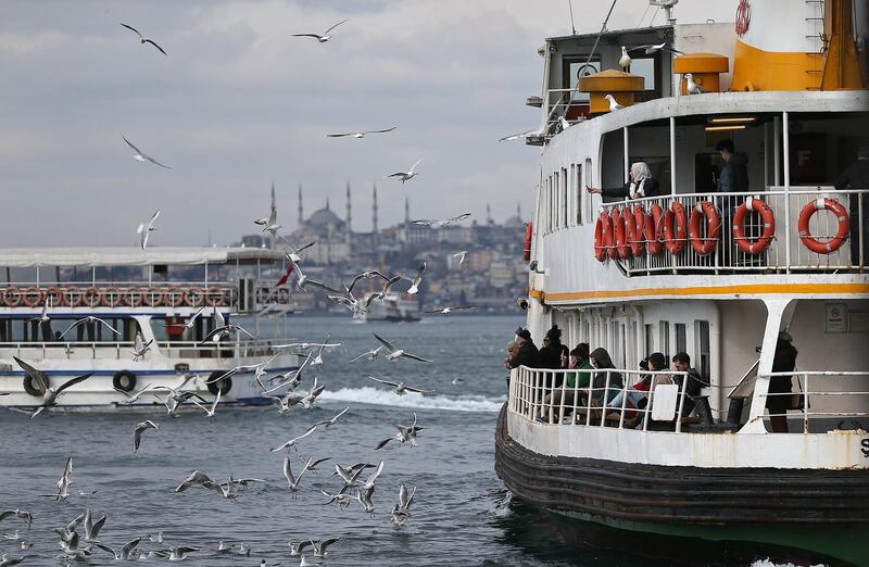 Ferries on the Bosphorus in Istanbul, Turkey. Erdem Sahin / EPA