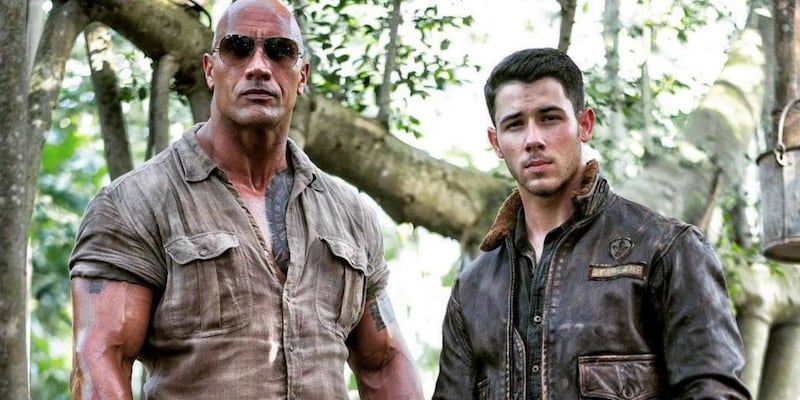 The Rock and Nick Jonas star in the 2017 movie -  Jumanji: Welcome to the Jungle.

Courtesy Sony Pictures