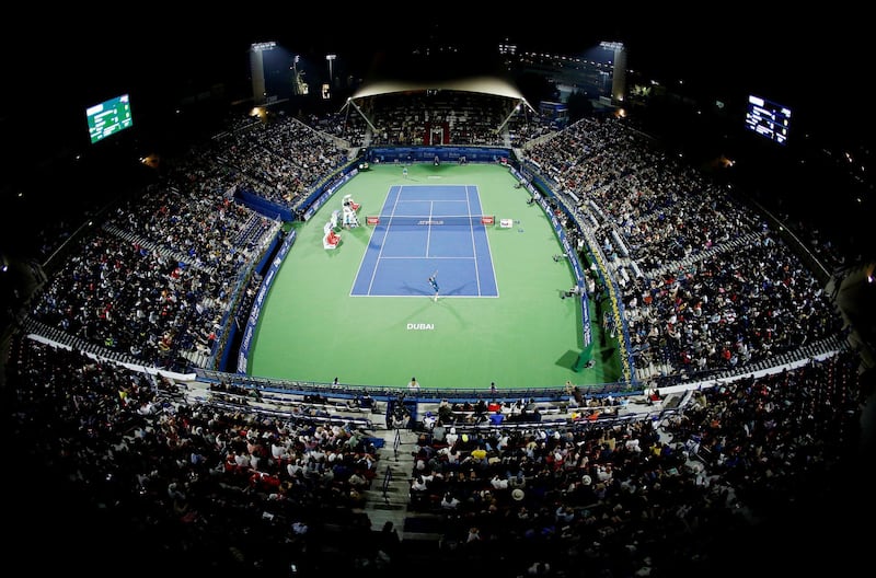 Centre Court at the Aviation Club in Dubai. EPA