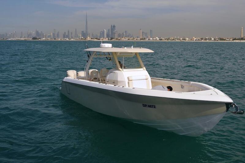 Instinct Marine is launching this 36-foot sport fishing boat, the Instinct 360, which was built in the UAE and designed for the GCC market. Delores Johnson / The National