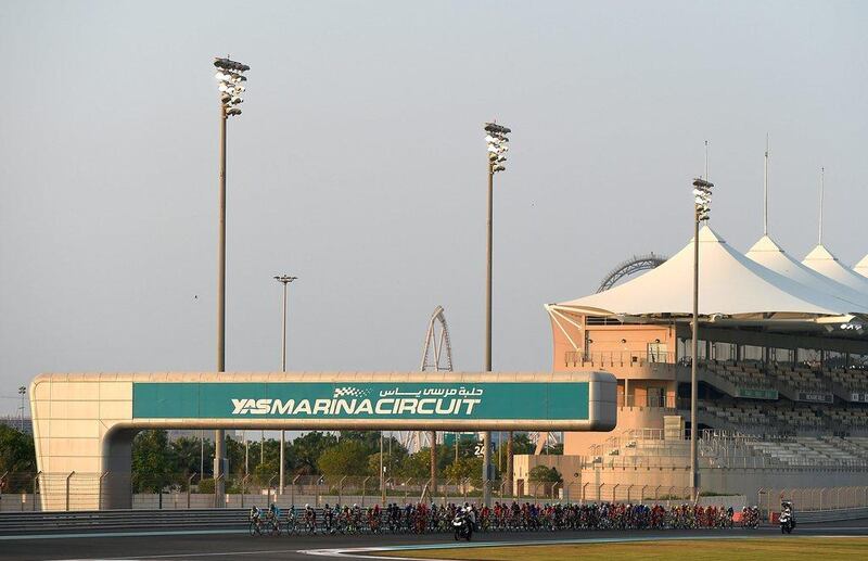 Cyclists compete during the fourth stage of the Abu Dhabi Tour. Tom Dulat / Getty Images