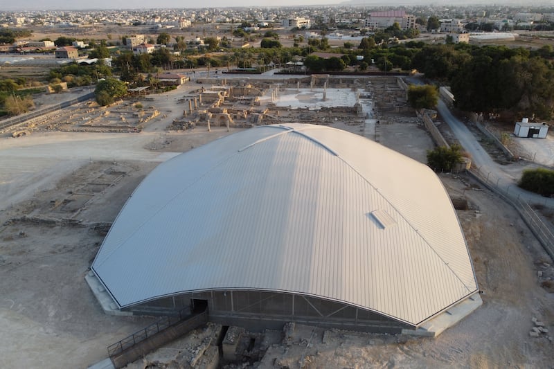 A dome was built to protect the site. Reuters