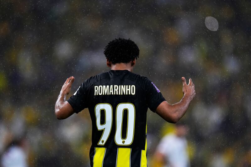 Al Ittihad's Romarinho celebrates after scoring the opening goal. AP 