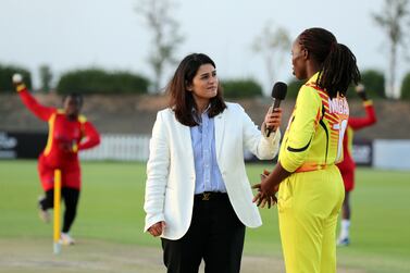 Charvi Bhatt, who is the UAE based female cricket presenter and commentator. ICC Women's T20 World Cup Qualifiers. Tolerance Oval, Abu Dhabi. Chris Whiteoak / The National