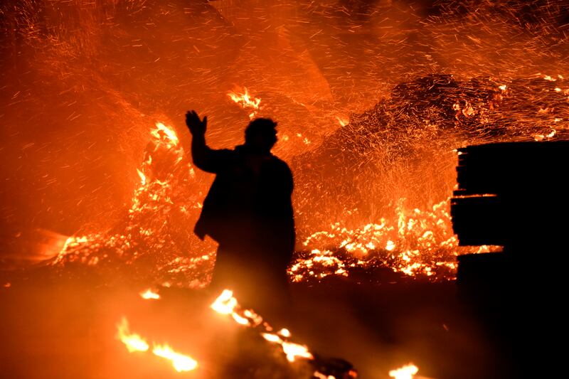 Intense fire in La Floresta, Uruguay. Several casualties have been reported. EPA