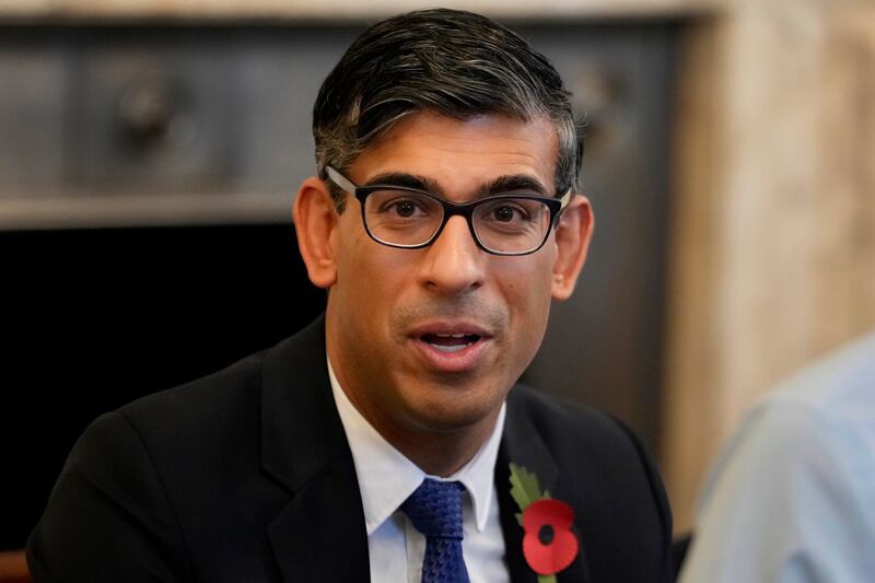 Britain's Prime Minister Rishi Sunak chairs a Cabinet meeting in 10 Downing Street on October 31. Getty Images