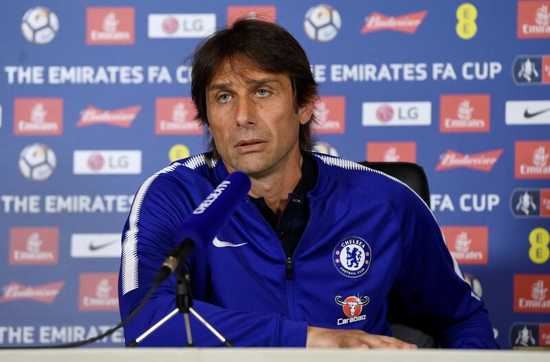 Soccer Football - Chelsea - Antonio Conte FA Cup Final Press Conference - Cobham Training Centre, Cobham, Britain - May 18, 2018   Chelsea manager Antonio Conte during the press conference   Action Images via Reuters/Tony O'Brien