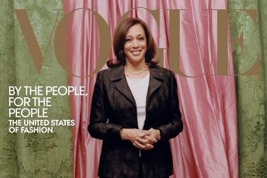 'By the people, for the people': this image of Kamala Harris, set to appear on the cover of 'Vogue', has gained widespread criticism. Instagram / Vogue