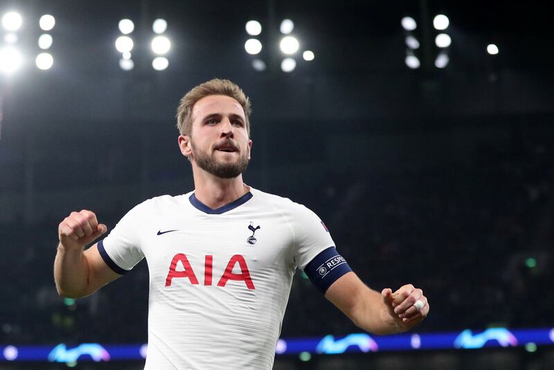 Soccer Football - Champions League - Group B - Tottenham Hotspur v Crvena Zvezda - Tottenham Hotspur Stadium, London, Britain - October 22, 2019  Tottenham Hotspur's Harry Kane celebrates scoring their fifth goal   REUTERS/Hannah Mckay