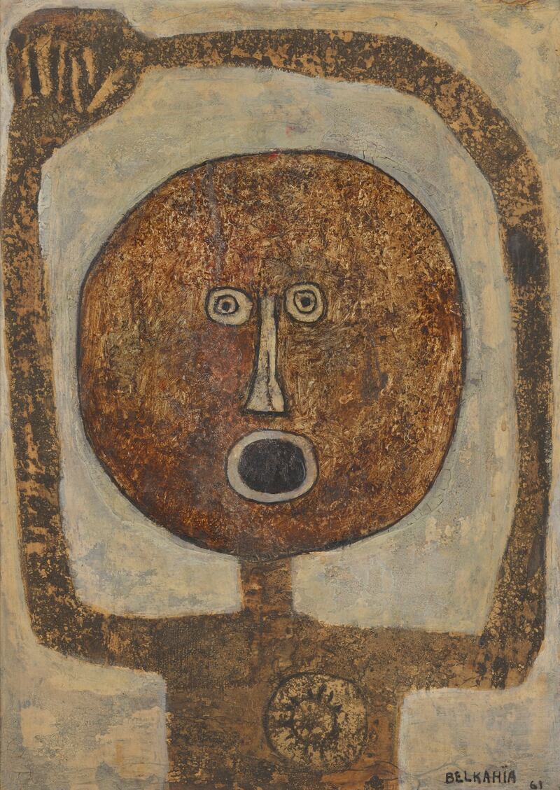 Farid Belkahia's Cuba Si, painted in 1961, one year before the then-27 year old assumed control of the Casablanca Art School. Photo: Foundation Farid Belkahia / Tate 
