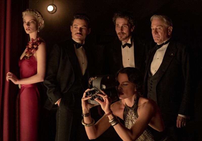Clockwise from left: Anya Taylor-Joy, Rami Malek, Christian Bale, Robert De Niro and Margot Robbie in 'Amsterdam'. The film has struggled to draw in audiences and is on course to be a box office flop. Photo: 20th Century Studios