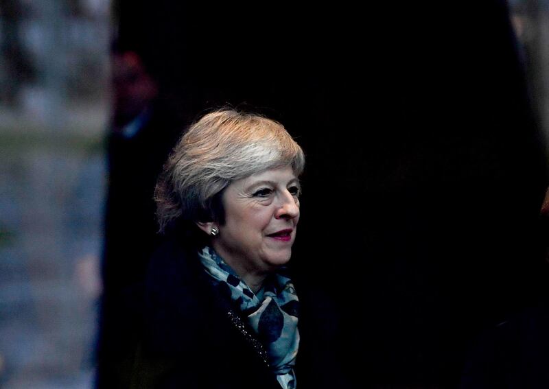 epa07223899 British Prime Minister Theresa May  walks together with German Chancellor Angela Merkel (unseen) at the Chancellery in Berlin, Germany, 11 December 2018. British Prime Minister Theresa May postponed the Brexit deal Meaningful Vote, on 11 December 2018 due to risk of rejection from Members of Parliament. Theresa May is currently on a whistle stop tour of Europe calling on the leaders of the Netherlands, Germany and EU in Brussels looking for new guide lines for her Northern Ireland backstop.  EPA/FILIP SINGER