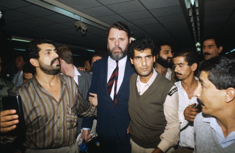 Mr Waite in Beirut in 1985. Getty