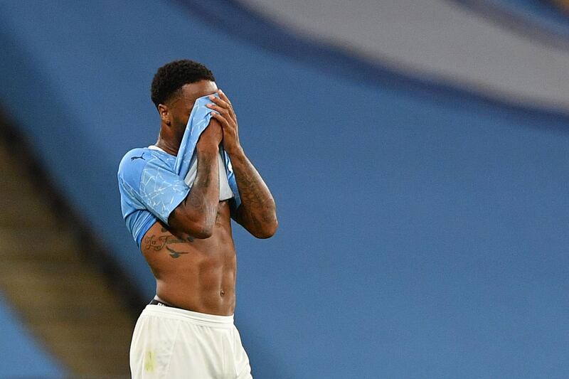 Manchester City midfielder Raheem Sterling at the end of the game. AFP