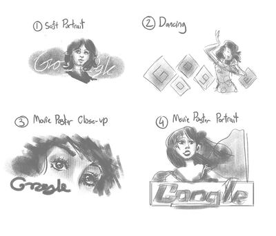 The initial sketches of the Doodle. 