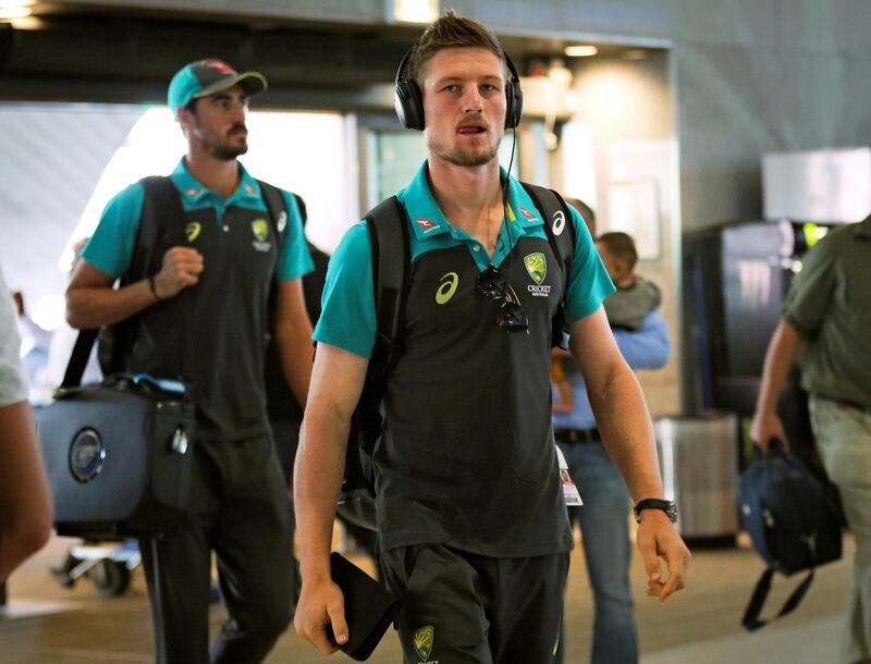 Australian cricketer Cameron Bancroft arrives at Cape Town International Airport. Sumaya Hisham / Reuters