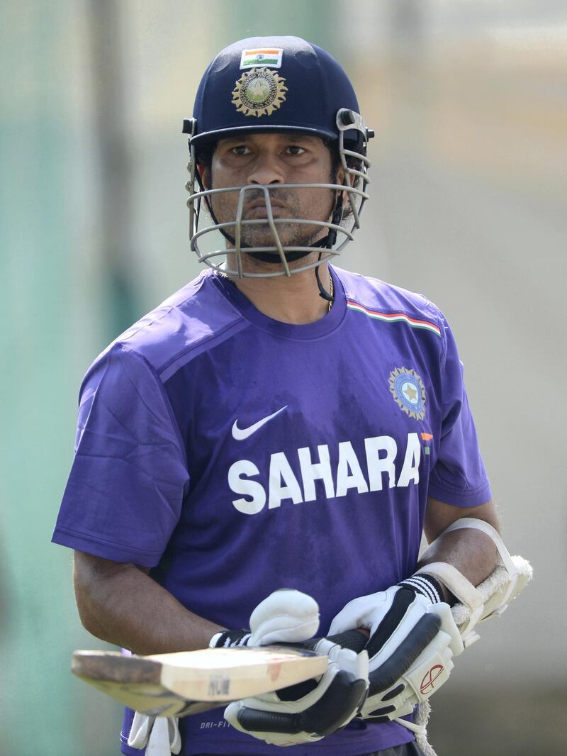 AHMEDABAD, INDIA - NOVEMBER 14:  Sachin Tendulkar of India during a nets session at Sardar Patel Stadium on November 14, 2012 in Ahmedabad, India.  (Photo by Gareth Copley/Getty Images)