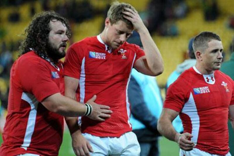 Adam Jones, left, Rhys Priestland, centre, and Shane Williams can only regret the missed opportunities Wales had against South Africa.