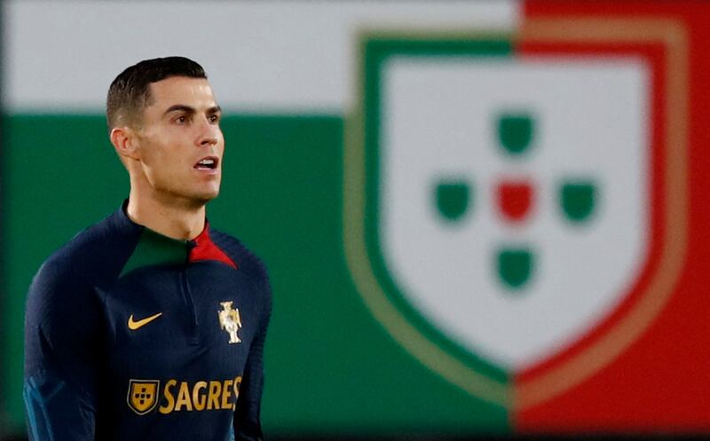 Portugal's Cristiano Ronaldo during training. Reuters