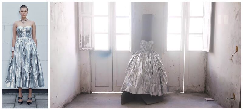 Spanish artist Cristina de Middel created an artwork called ‘Housewife of the New Domestic 1’ on the back of a crushed silver dress. 