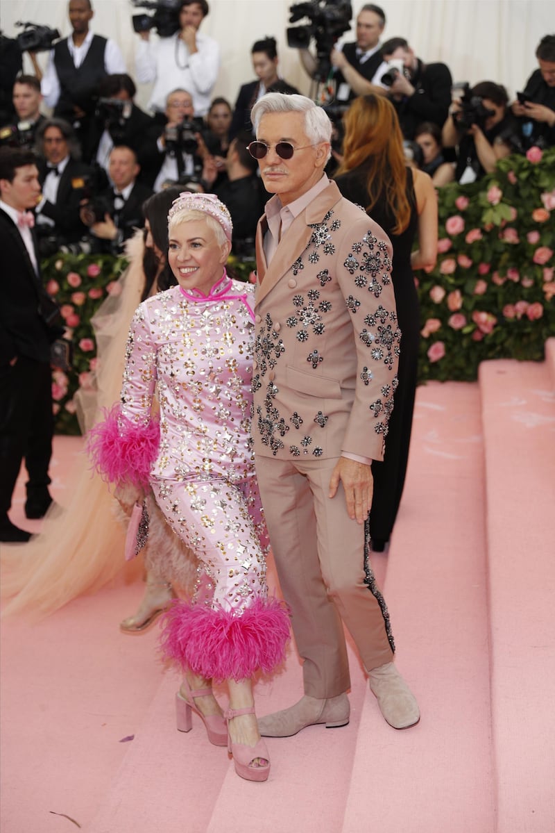 While costume designer Catherine Martin wore sequins and hot pink feathers, it was the Australian director Baz Luhrmann, in his double breasted, embellished, tan suit  that nailed the theme. EPA