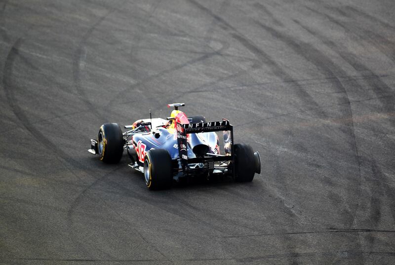 Red Bull Racing's German driver Sebastian Vettel drives  at the Yas Marina circuit on November 13, 2011 in Abu Dhabi during the Abu Dhabi Formula One Grand Prix. AFP PHOTO / KARIM SAHIB (Photo by KARIM SAHIB / AFP)