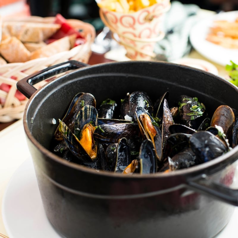 Couqley is also famous for its moules, or mussels, as well as steak frites. Photo: Couqley
