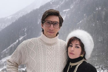 Adam Driver and Lady Gaga seen on set in the first picture from upcoming film 'House of Gucci'. Lady Gaga / Instagram