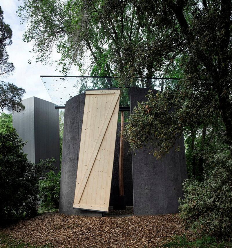 Smiljan Radic of Chile, a hot star among architects today, designed a black cone of a chapel, its black walls enclosed in wire mesh. As a crude shelter, it seemed solid, with plexi-glass covering its open roof.