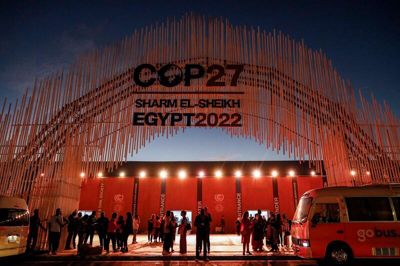 Cop27 delegates arrive in Sharm El Sheikh. AFP