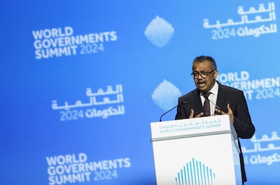 Dr Tedros Adhanom Ghebreyesus at the World Governments Summit in Dubai. Reuters