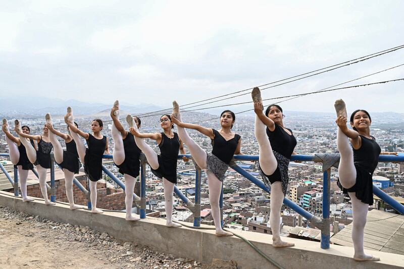 Ballet students from the low-income San Genaro area, in Chorrillos district, south of the capital, are being taught by retired dancer Maria del Carmen Silva 