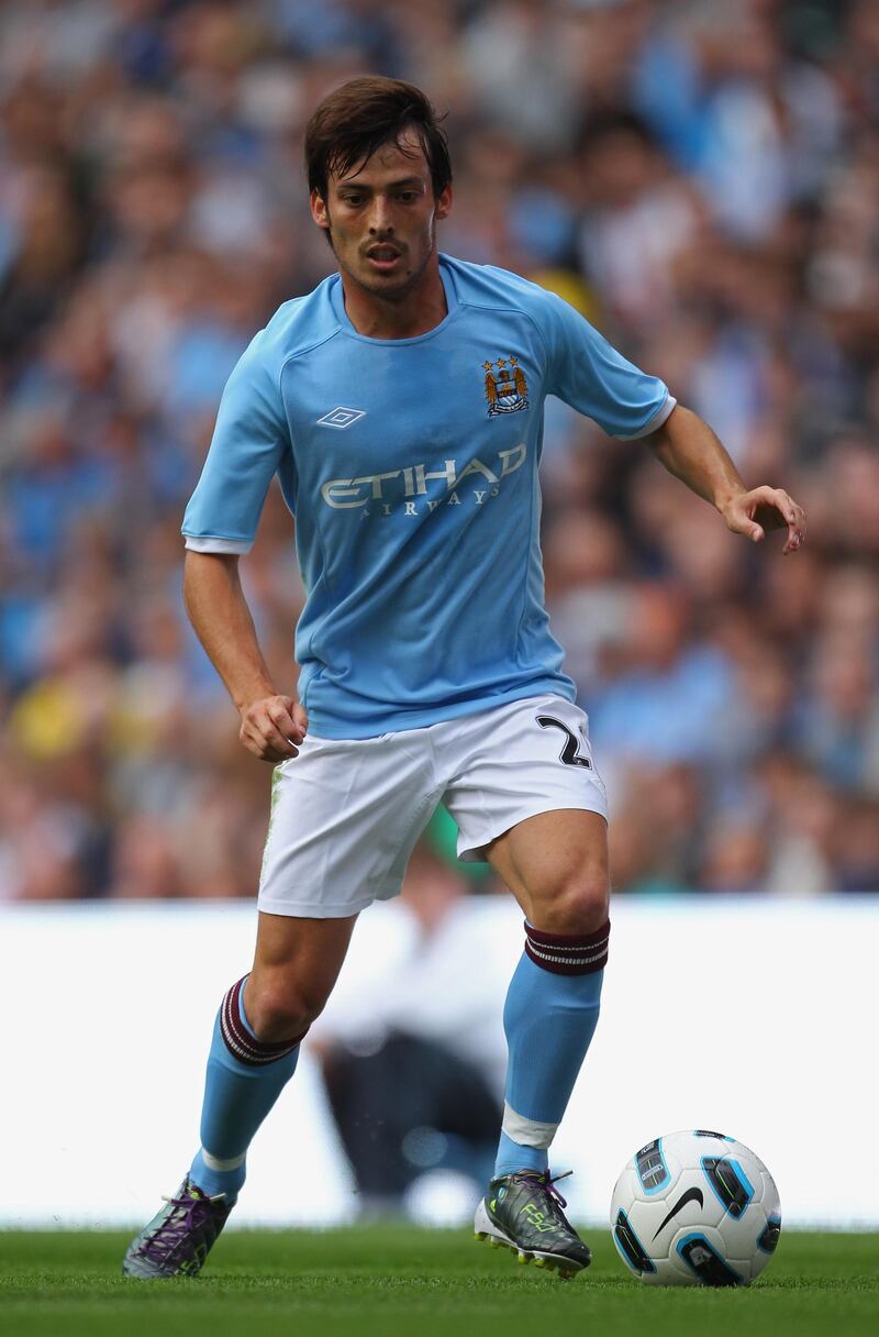 MANCHESTER, ENGLAND - AUGUST 07:  David Silva of Manchester City during the pre-season friendly match between Manchester City and Valencia at the City of Manchester Stadium on August 7, 2010 in Manchester, England.  (Photo by Alex Livesey/Getty Images)